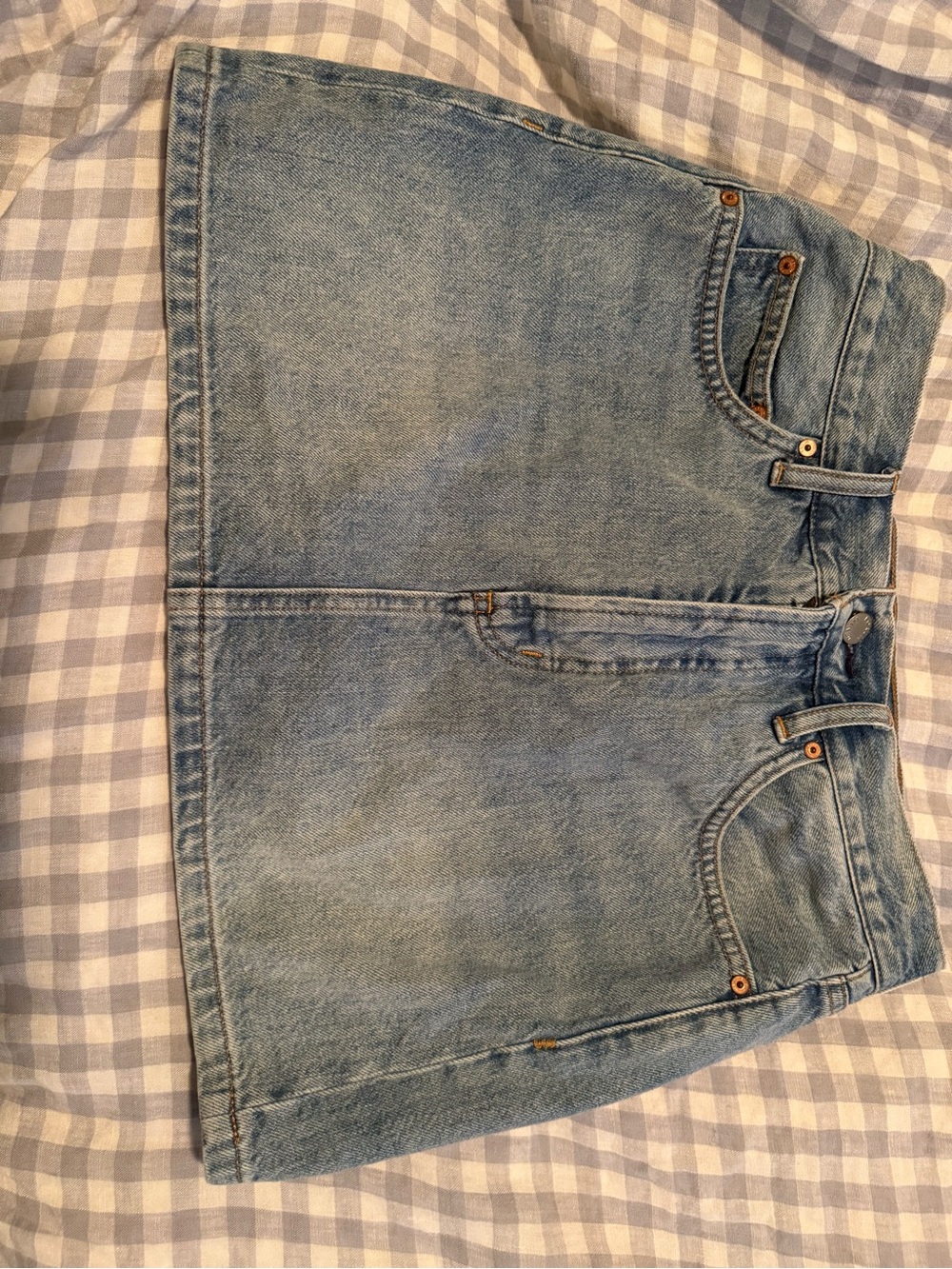 Aritzia Denim Forum Light Wash Denim Cargo Mini Skirt Y2K